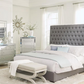 Camille Upholstered Eastern King Panel Bed Grey 300621KE