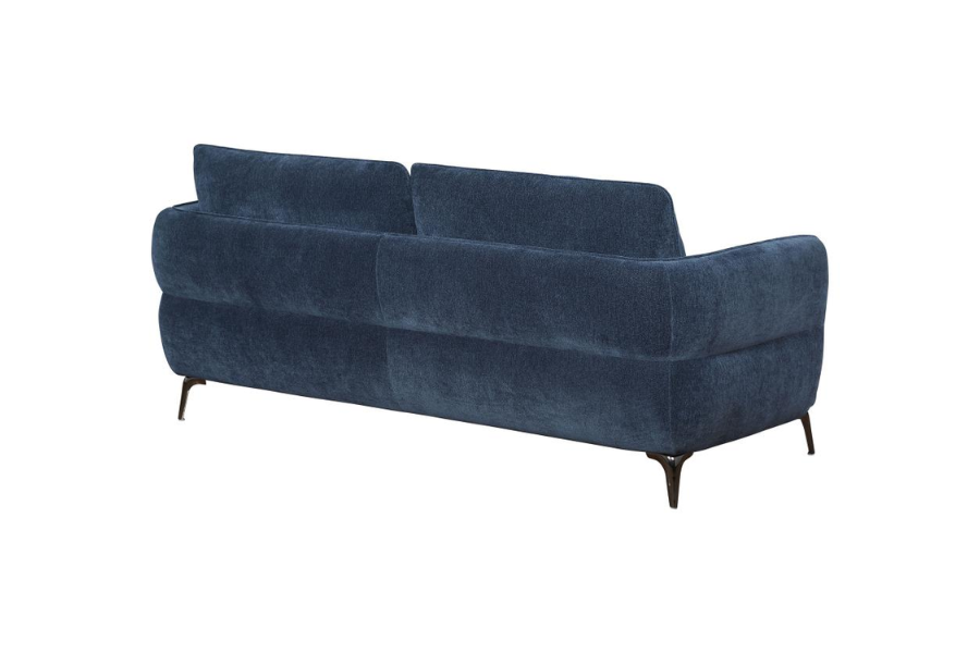 Lively Chenille Upholstered Modern Track Arm Sofa Blue 509041