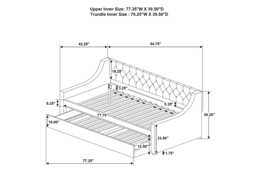 Chatsboro Upholstered Twin Daybed with Trundle Grey 305883