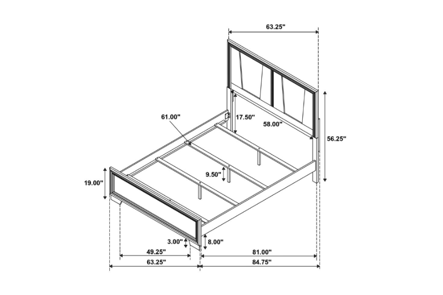 Janine Wood Queen Panel Bed Grey 223551Q Comming soon