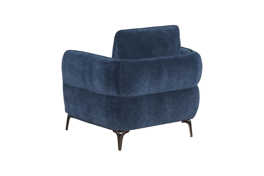 Lively Chenille Upholstered Modern Track Arm Chair Blue 509043 Comming Soon