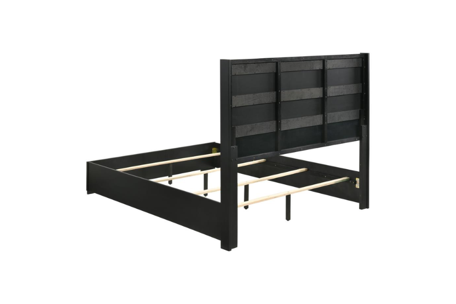 Blacktoft Wood Queen Panel Bed Black 207101Q