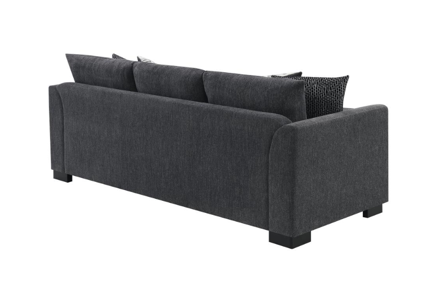 Storey Upholstered Sleeper Sectional Chaise Sofa Dark Grey 504777