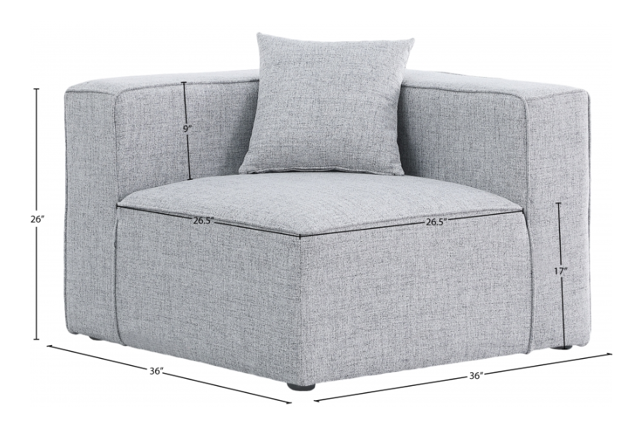 Cube Modular Corner Chair SKU: 630Grey-Corner