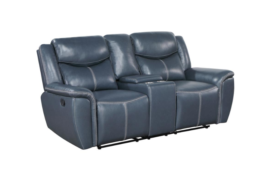 Sloane 3-piece Upholstered Reclining Sofa Set Blue 610271-S3