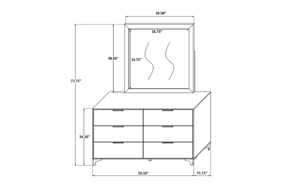 Kendall 6-drawer Dresser with Mirror White 224403M