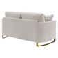 Corliss Upholstered Arched Arm Loveseat Beige 508822