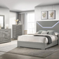 Ives Eastern King Panel Bed LED Headboard Grey High Gloss 224971KE Comming Soon