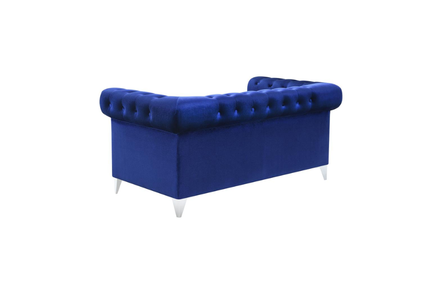 Bleker Upholstered Tuxedo Arm Tufted Loveseat Blue 509482