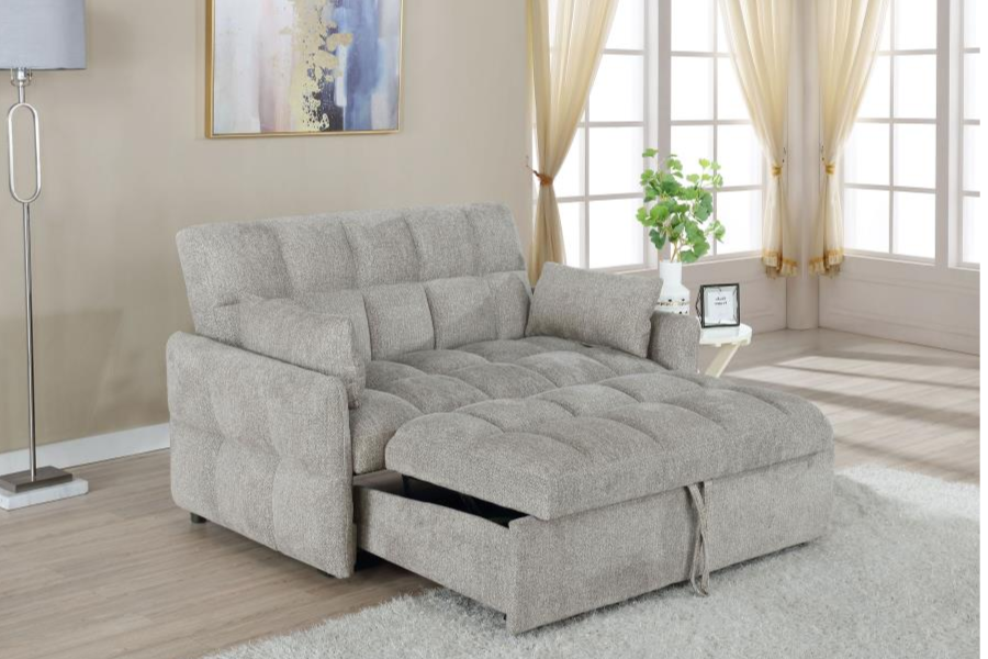 Cotswold Upholstered Convertible Sleeper Sofa Bed Light Grey 508307