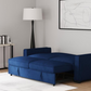 Gretchen Upholstered Convertible Sleeper Sofa Bed Navy Blue 360240