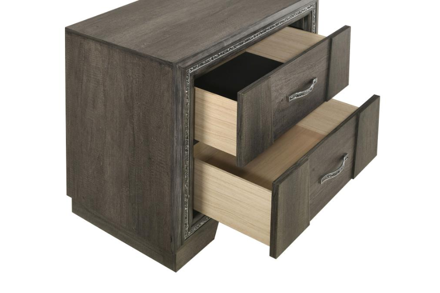 Janine 2-drawer Nightstand Grey 223552