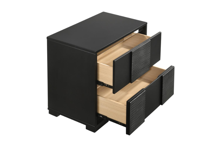 Blacktoft 2-drawer Nightstand Black 207102