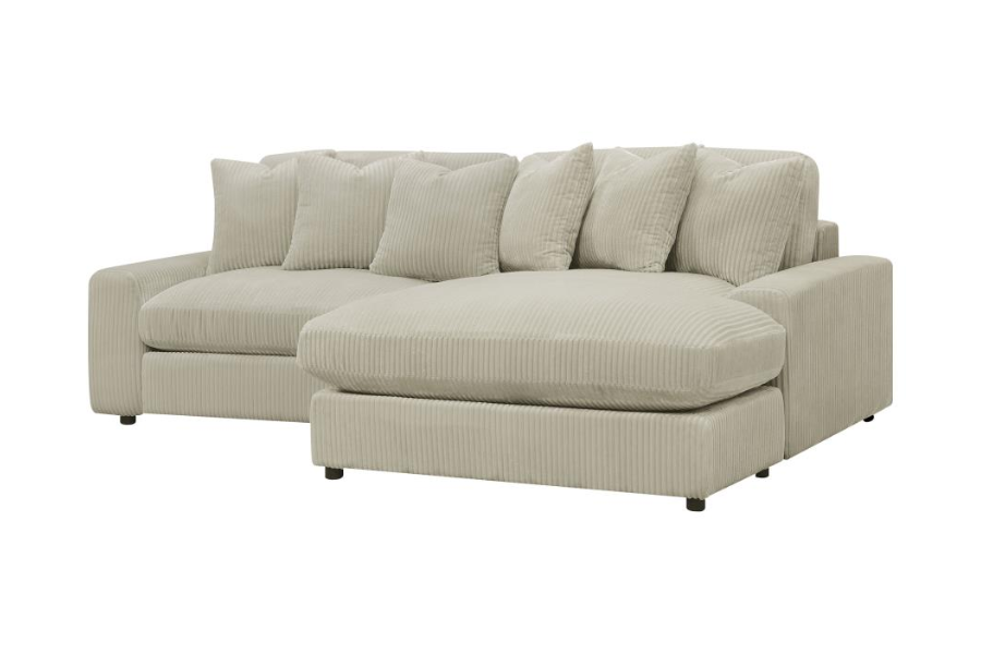 Blaine Upholstered Reversible Chaise Sectional Sofa Sand 509899