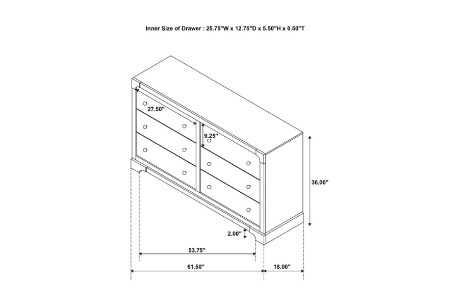 Gran Park 6-drawer Dresser Cabinet Dark Cocoa 224933