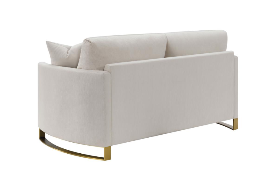 Loveseat con brazos arqueados tapizado Corliss beige 508822 