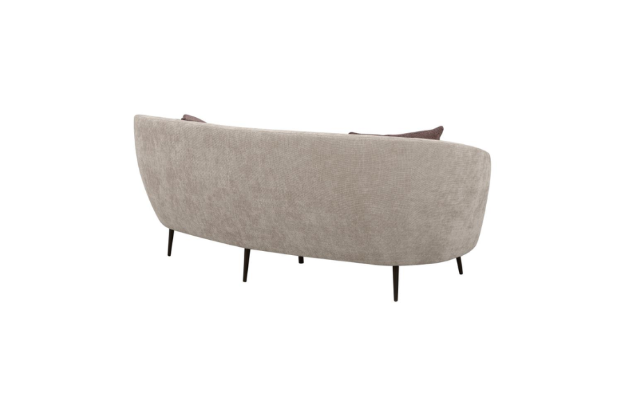 Ellorie Upholstered Channel Back Curved Sofa Beige 504837 Comming Soon