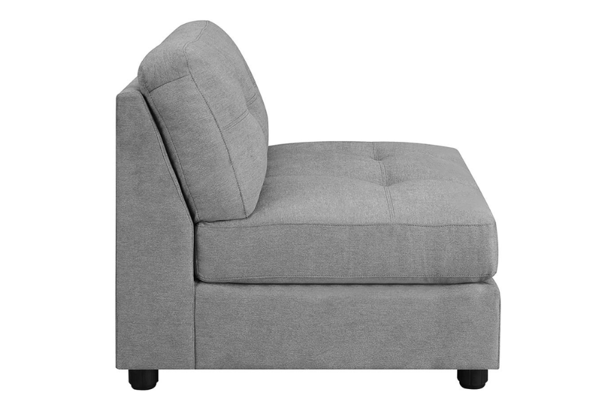 Sillón sin brazos con respaldo acolchado y capitoné Claude Dove 551004 