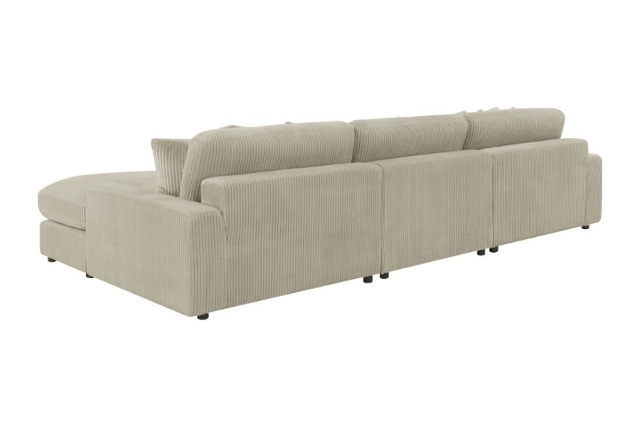 Sofá chaise longue reversible tapizado Blaine en color arena 509899-SET 