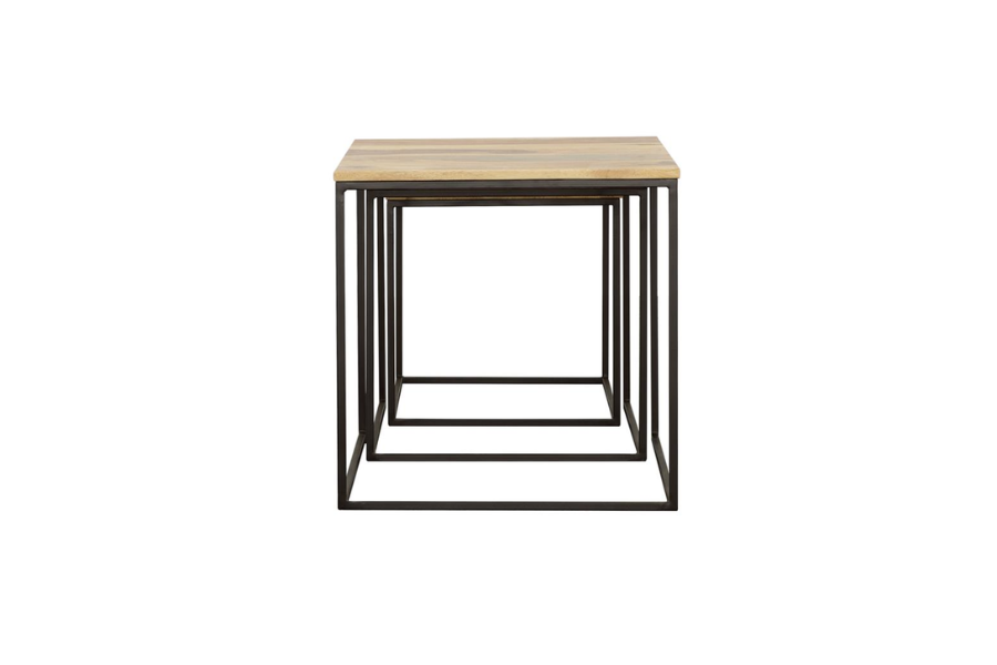 Belcourt 3-piece Square Nesting Tables Natural and Black 931182