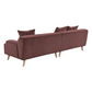 Elizabeth Corduroy Upholstered Extra Long Sofa Wine Red 503957