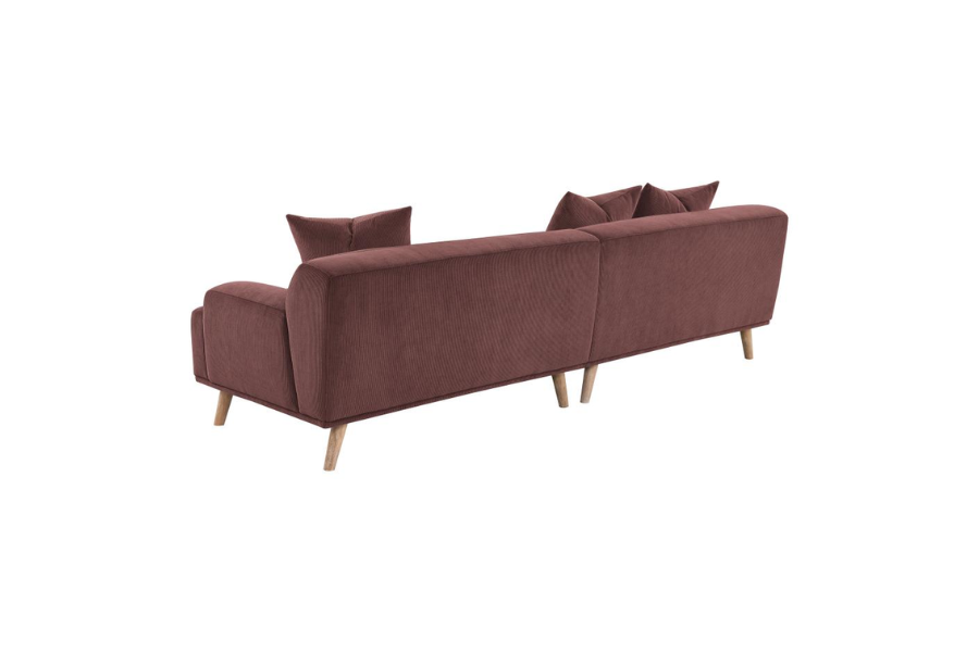 Elizabeth Corduroy Upholstered Extra Long Sofa Wine Red 503957