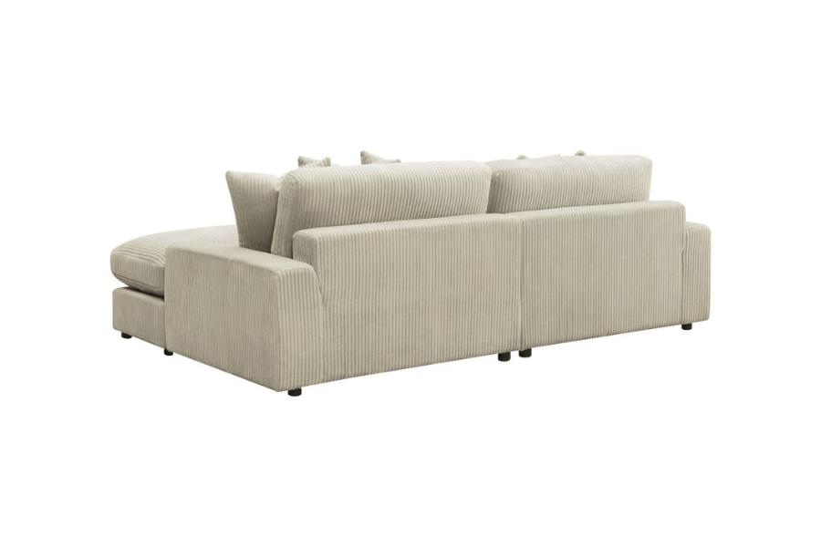 Sofá chaise longue reversible tapizado Blaine en color arena 509899 