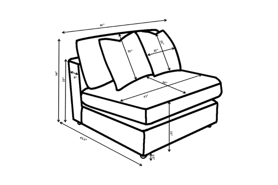 Blaine Upholstered Armless Chair Fog 509997