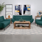 Acton Upholstered Flared Arm Sofa Teal Blue	511161