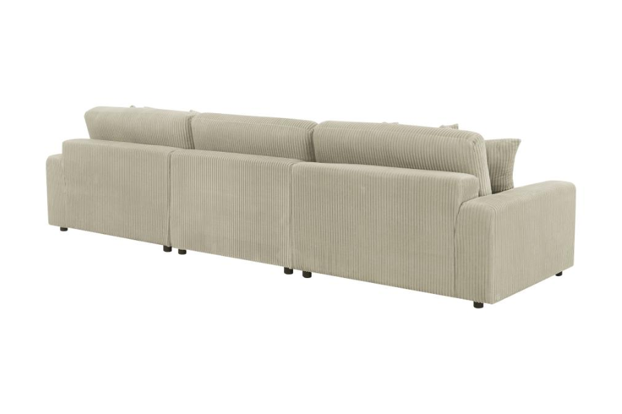 Sofá chaise longue reversible tapizado Blaine en color arena 509899-SET 