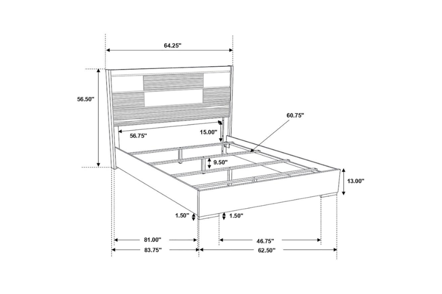 Blacktoft Wood Queen Panel Bed Black 207101Q