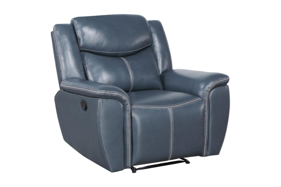 Conjunto de sofá reclinable tapizado de 3 piezas Sloane azul 610271-S3 