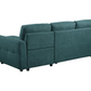 Samantha Upholstered Storage Sleeper Sectional Sofa Teal 511087