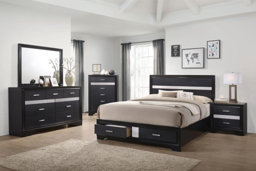 Miranda 2-drawer Nightstand Black	206362