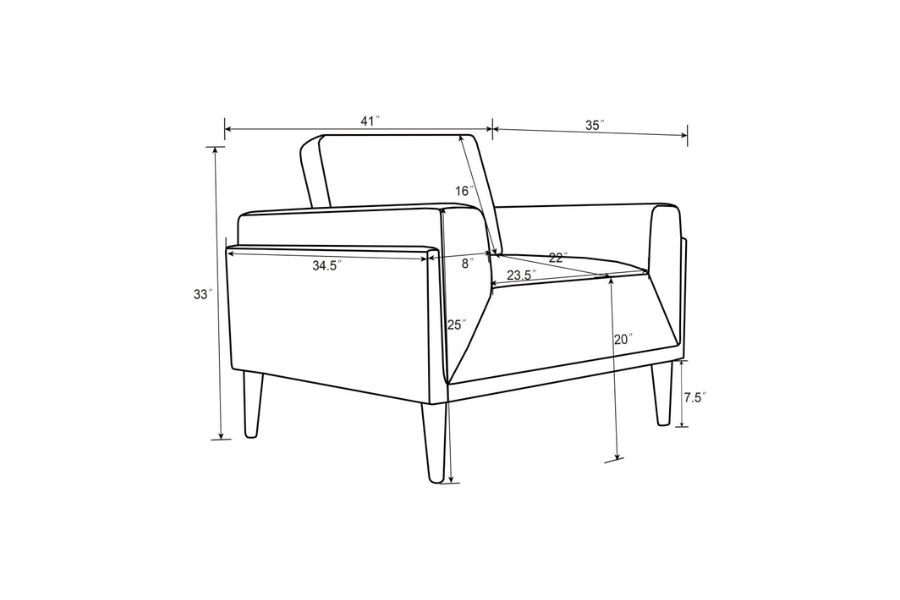 Rilynn Upholstered Track Arm Accent Chair Grey 509526