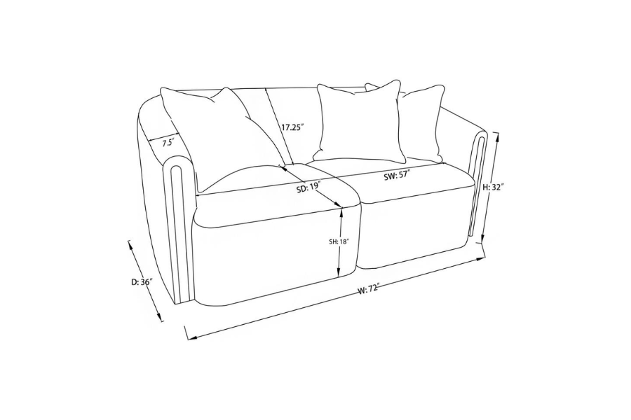 Townsend Chenille Upholstered Rolled Arm Loveseat Latte	504755