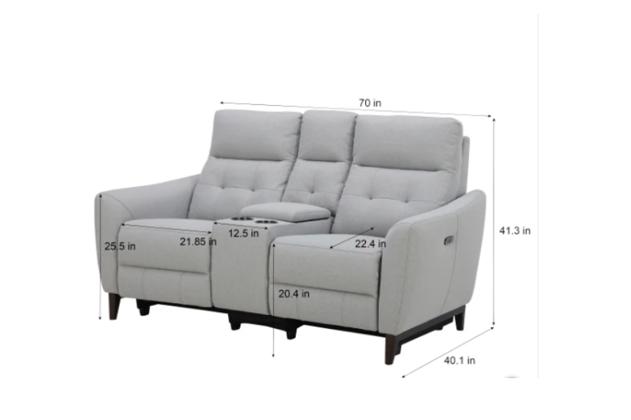 Loveseat eléctrico de tela Alpendale con reposacabezas eléctricos