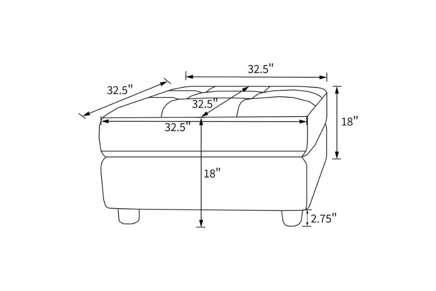 Sofá modular seccional tapizado de 7 piezas Claude Dove 551004-SETA 