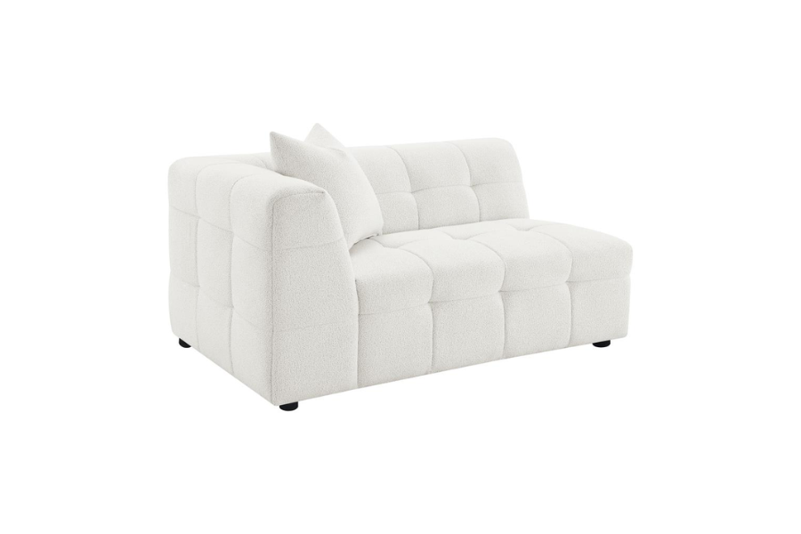 Everly Boucle Upholstered Extra Long Sofa Off White 504850