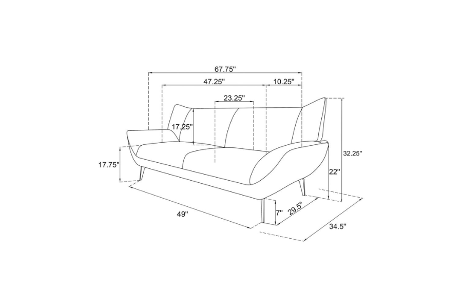 Acton Upholstered Flared Arm Loveseat Teal Blue	511162