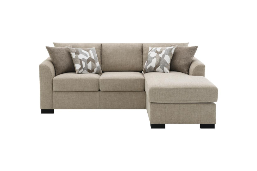 Storey Upholstered Sleeper Sectional Chaise Sofa Camel 504778