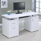 Tracy 2-drawer Computer Desk White 800108