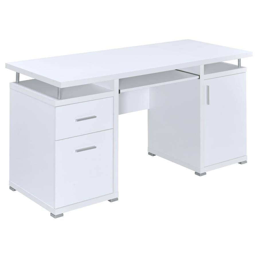 Tracy 2-drawer Computer Desk White 800108