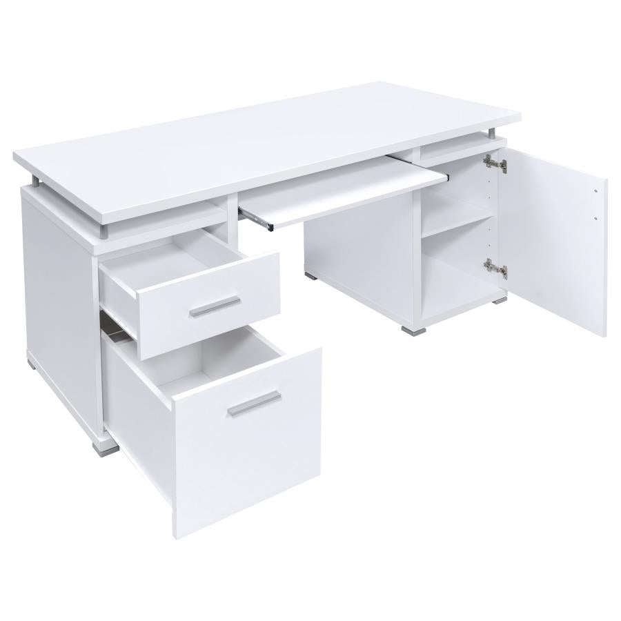 Tracy 2-drawer Computer Desk White 800108