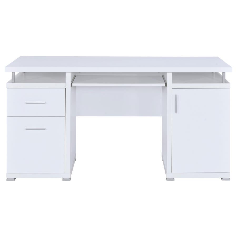 Tracy 2-drawer Computer Desk White 800108