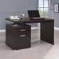 Irving 2-drawer Office Desk with Cabinet Cappuccino 800109