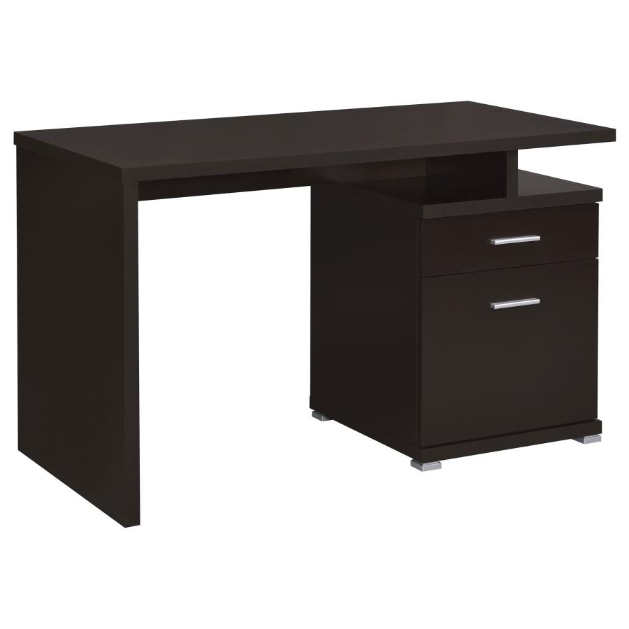 Irving 2-drawer Office Desk with Cabinet Cappuccino 800109