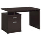 Irving 2-drawer Office Desk with Cabinet Cappuccino 800109