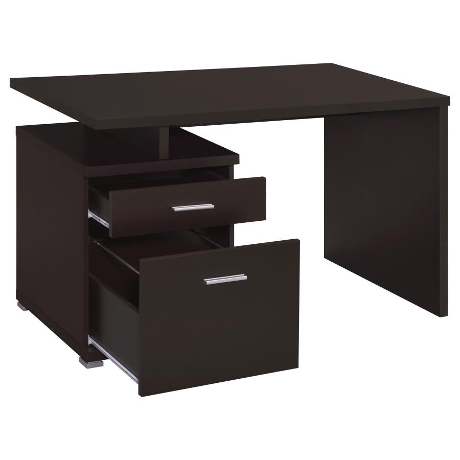 Irving 2-drawer Office Desk with Cabinet Cappuccino 800109