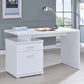 Irving 2-drawer Office Desk with Cabinet White 800110